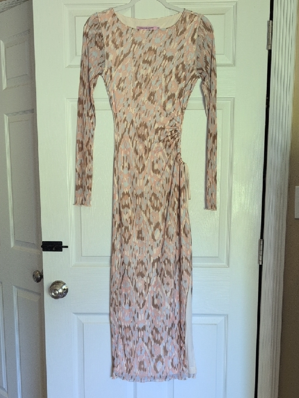 Hansen & Gretel Women's Long Sleeve Dress in Pastel Pink/Blue